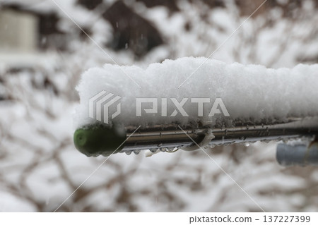 Falling snow and snowy scenery Falling snow and snowy scenery 137227399