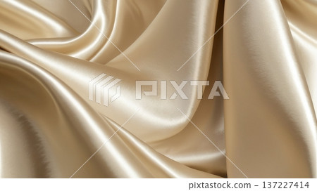 奢華香檳金緞面布料抽象背景絲綢光澤 奢華香檳金緞面布料抽象背景絲綢光澤 137227414