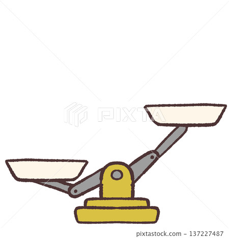 Illustration of a scale with a rising right 137227487
