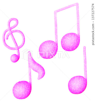 粉紅色閃光3D音符 137227574