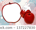 Cute photo frame with apples and rabbits 137227830