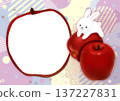 Cute photo frame with apples and rabbits 137227831