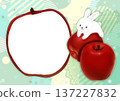 Cute photo frame with apples and rabbits 137227832