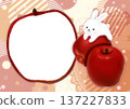 Cute photo frame with apples and rabbits 137227833