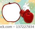 Cute photo frame with apples and rabbits 137227834