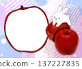 Cute photo frame with apples and rabbits 137227835