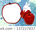 Cute photo frame with apples and rabbits 137227837