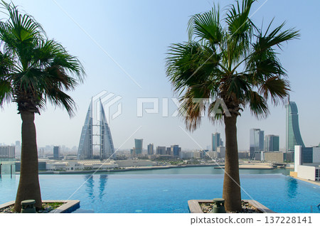 A beautiful pool at a luxury hotel in Manama, the capital of Bahrain A beautiful pool at a luxury hotel in Manama, the capital of Bahrain 137228141