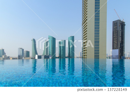 A beautiful pool at a luxury hotel in Manama, the capital of Bahrain A beautiful pool at a luxury hotel in Manama, the capital of Bahrain 137228149