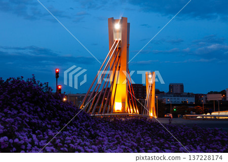 Bridge of Can Peixauet in Santa Coloma de Gramenet over Besos. Barcelona 137228174