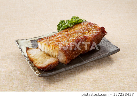 Grilled pork cross section 137228437