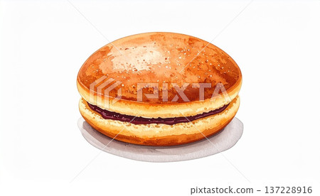 銅鑼燒，中心包滿了豆沙餡 137228916