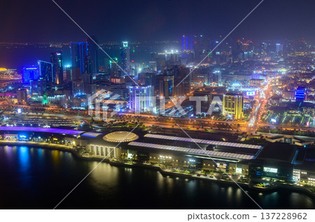 A beautiful night view of Manama, the capital of Bahrain A beautiful night view of Manama, the capital of Bahrain 137228962