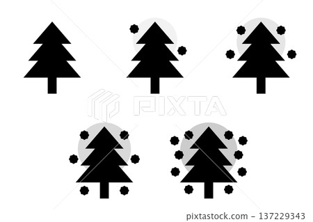 Pollen dispersion amount icon illustration (grayscale) Pollen dispersion amount icon illustration (grayscale) 137229343