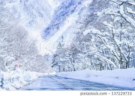 Gifu Prefecture Snowy Mountains 137229733