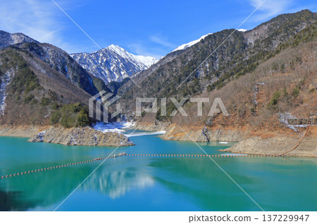 The Northern Alps as seen from Omachi Dam 137229947