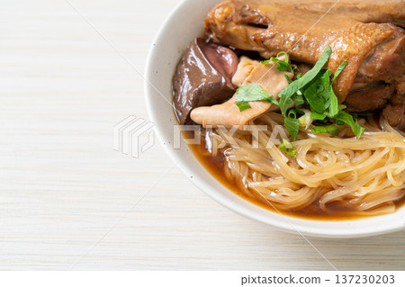 Braised duck noodles with brown soup Braised duck noodles with brown soup 137230203