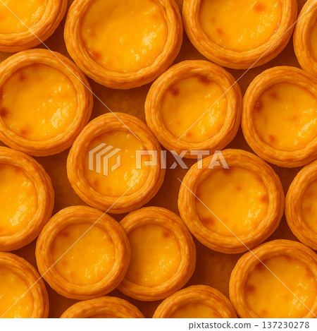 蛋塔俯視圖紋理背景 137230278