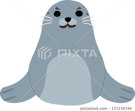 Adorable seal character. a friendly marine animal from arctic ocean habitats 137230340