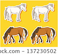 Set of sticker-style horses 137230502