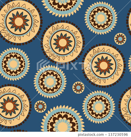 Mandala abstract colorful seamless pattern. jpg 137230596