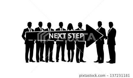 Black Solid Analyst Arrow Right Silhouettes Set of Six on White Background Black Solid Analyst Arrow Right Silhouettes Set of Six on White Background 137231181