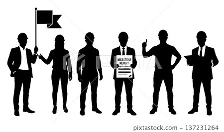 Black Solid Developer Flag Icon Silhouettes Set of Six on White Background Black Solid Developer Flag Icon Silhouettes Set of Six on White Background 137231264