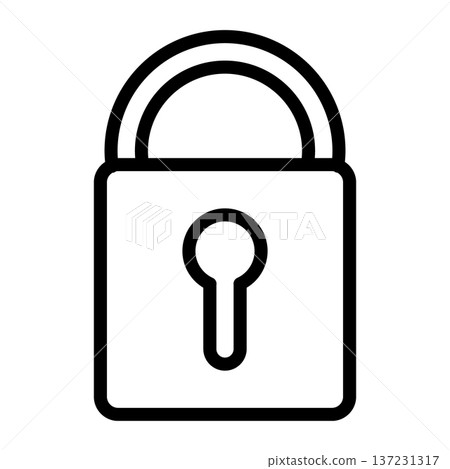 padlock icon, safety, security, lock, security line vector icon  137231317