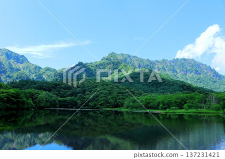 Kagamigaike Pond in Togakushi in June Nature of Shinshu Scenery of Shinshu 137231421