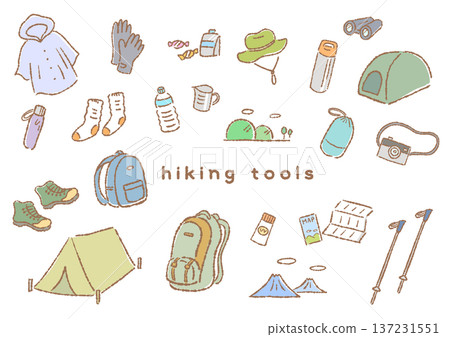 健行裝備手繪插圖集 137231551