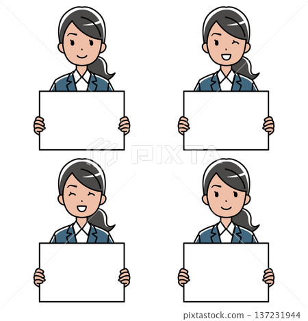 圖：一位身穿西裝的東南亞女性，手持人字拖 137231944