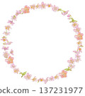 Kawazu cherry blossom watercolor illustration wreath 137231977