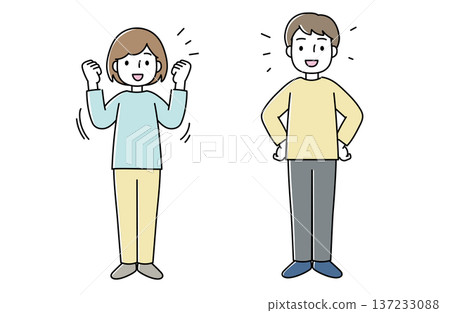 Illustration of a lively and energetic man and woman 137233088