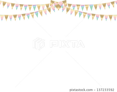Garland Triangle, Curved, Gold 20, Rainbow Pale F6 Garland Triangle, Curved, Gold 20, Rainbow Pale F6 137233592