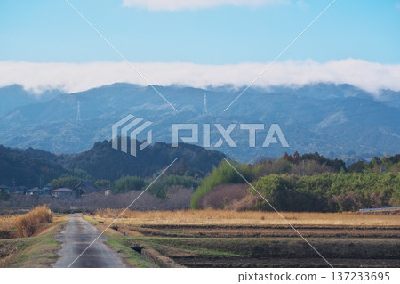 A view of the Aoyama Plateau, covered in blue skies and the first spring wind, from Isshiki-cho, Tsu City 137233695