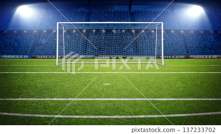 Soccer stadium and goalpost Soccer stadium and goalpost 137233702