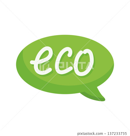 Green speech bubble with eco typography text Green speech bubble with eco typography text 137233735