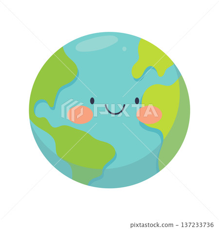 Cute smiling planet earth cartoon character Cute smiling planet earth cartoon character 137233736
