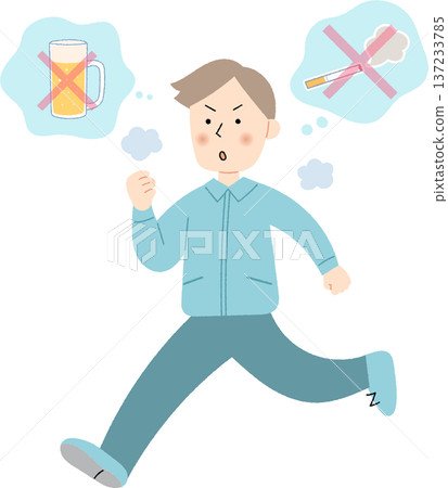 年輕男子慢跑健身 137233785