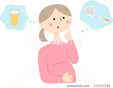 孕婦考慮飲酒和吸煙 孕婦考慮飲酒和吸煙 137233793