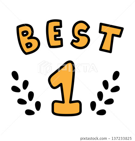 Cute hand-drawn style top ranking material 137233825