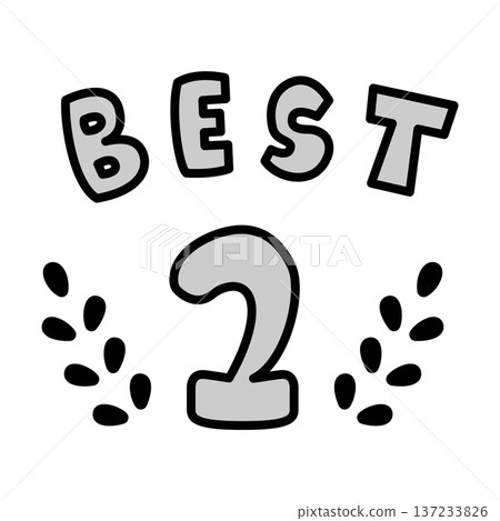 Cute hand-drawn style second place ranking material Cute hand-drawn style second place ranking material 137233826