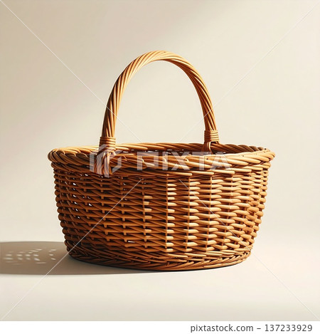 A picnic basket symbolizing spring leisure 137233929