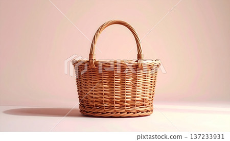 A picnic basket symbolizing spring leisure 137233931