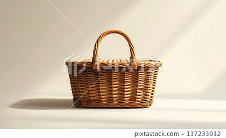 A picnic basket symbolizing spring leisure 137233932