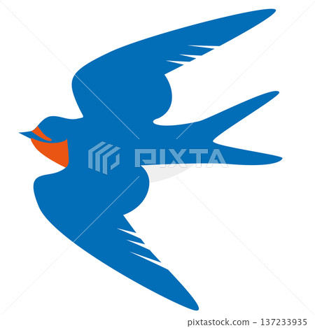 A simple and cute illustration of a swallow A simple and cute illustration of a swallow 137233935