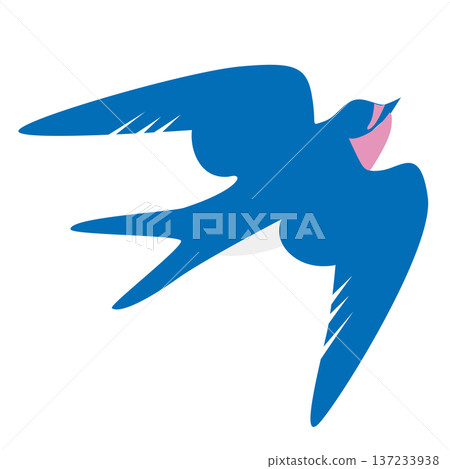 Cute illustration of a blue swallow Cute illustration of a blue swallow 137233938