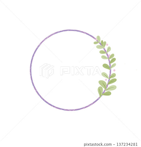 wreath of green leaves 137234281
