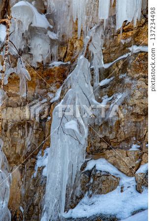 Icicles on the rocks Icicles on the rocks 137234498