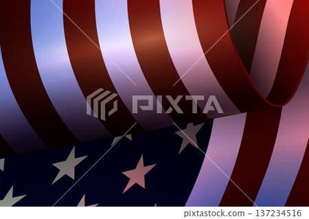 Amazing composition of the texture of the waving American flag 137234516